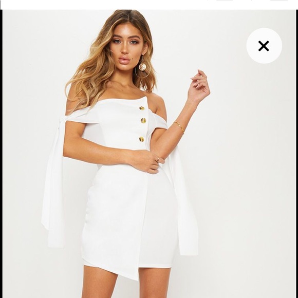 PrettyLittleThing Dresses & Skirts - NWT White Button Dress